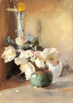  flower Oil Painting - Roses De Noel flower Carl Larsson
